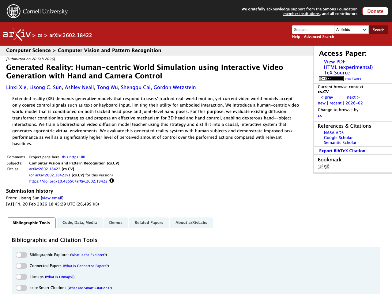 Generated Reality: Human-centric World Simulation using Interactive Video Generation with Hand and Camera Control