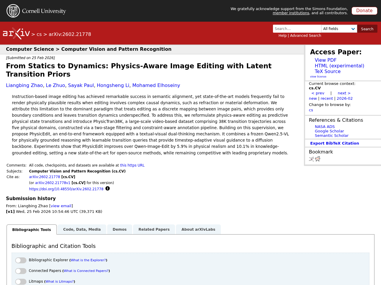 From Statics to Dynamics: Physics-Aware Image Editing with Latent Transition Priors