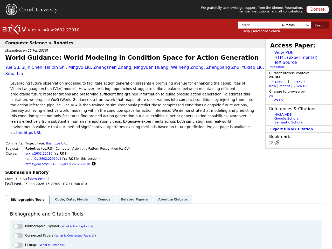 World Guidance: World Modeling in Condition Space for Action Generation