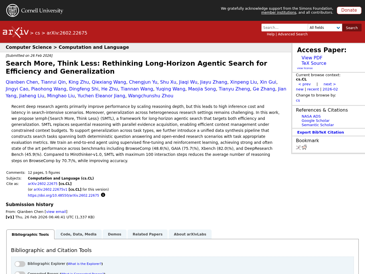 Search More, Think Less: Rethinking Long-Horizon Agentic Search for Efficiency and Generalization