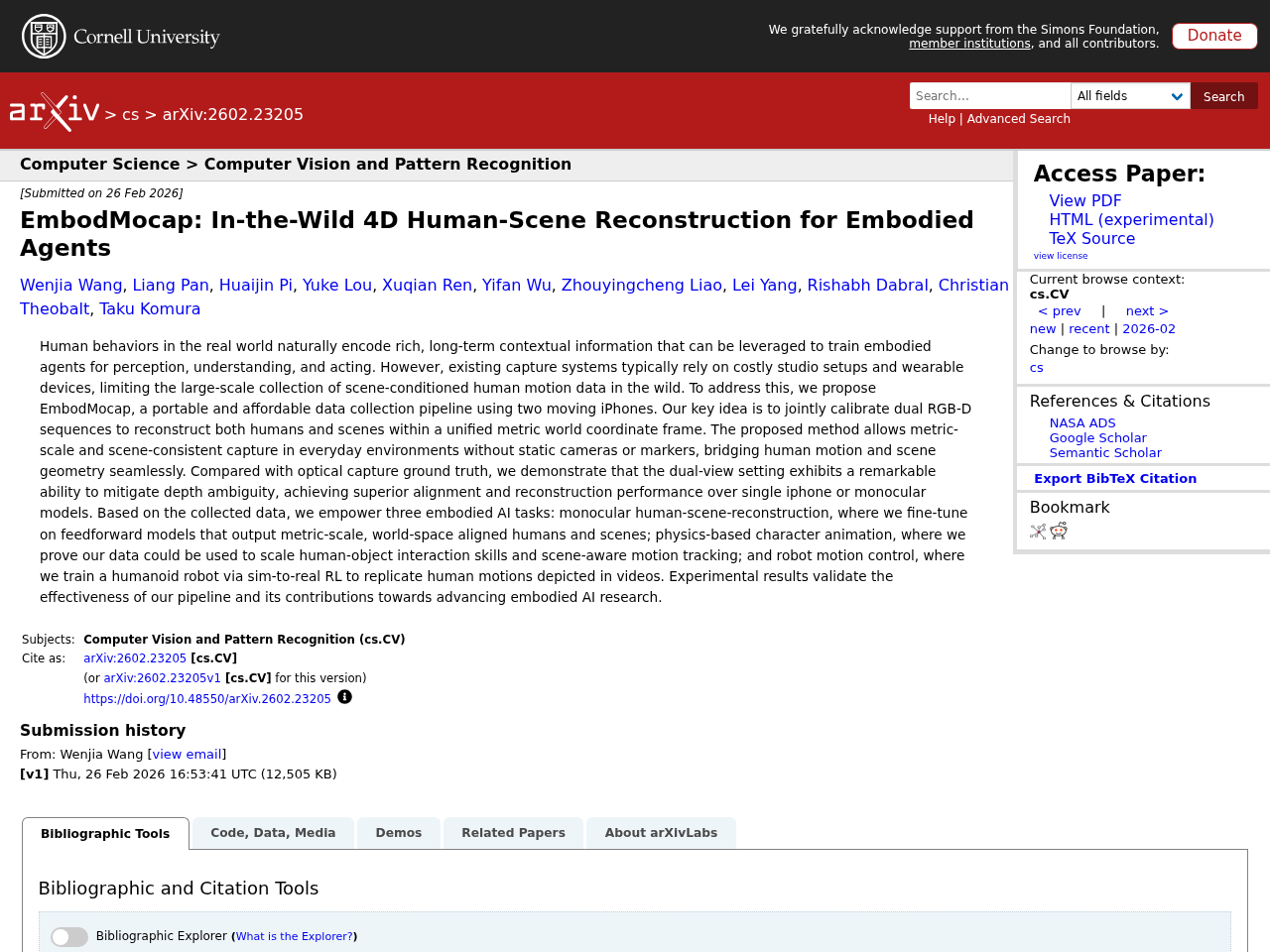 EmbodMocap: In-the-Wild 4D Human-Scene Reconstruction for Embodied Agents