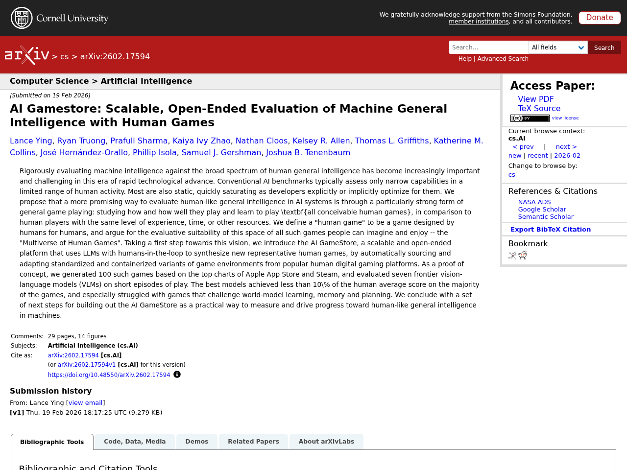 AI Gamestore: Scalable, Open-Ended Evaluation of Machine General Intelligence with Human Games
